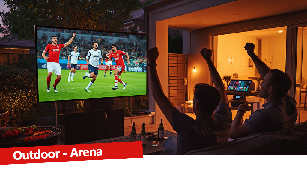 Outdoor-Arena – Fußball im Garten schauen © telkodata Outdoor-Arena - Fußball im Garten schauen © telkodata
